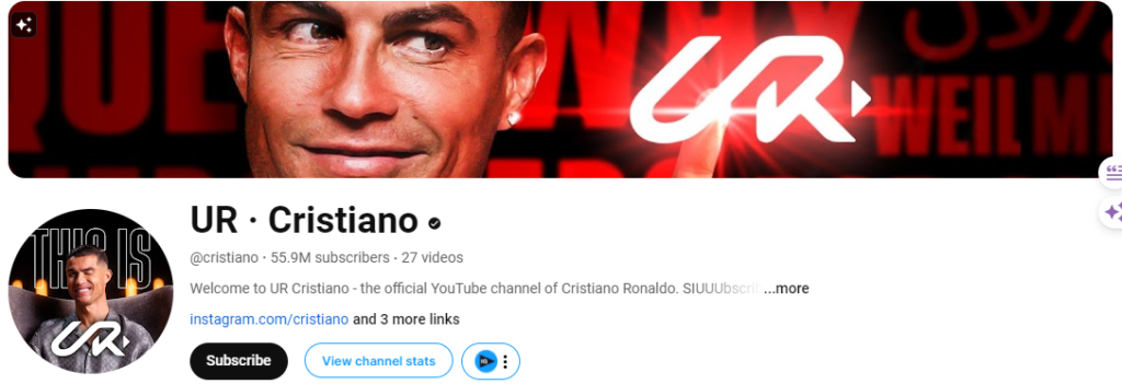 Cristiano-Ronaldo YouTube-channel