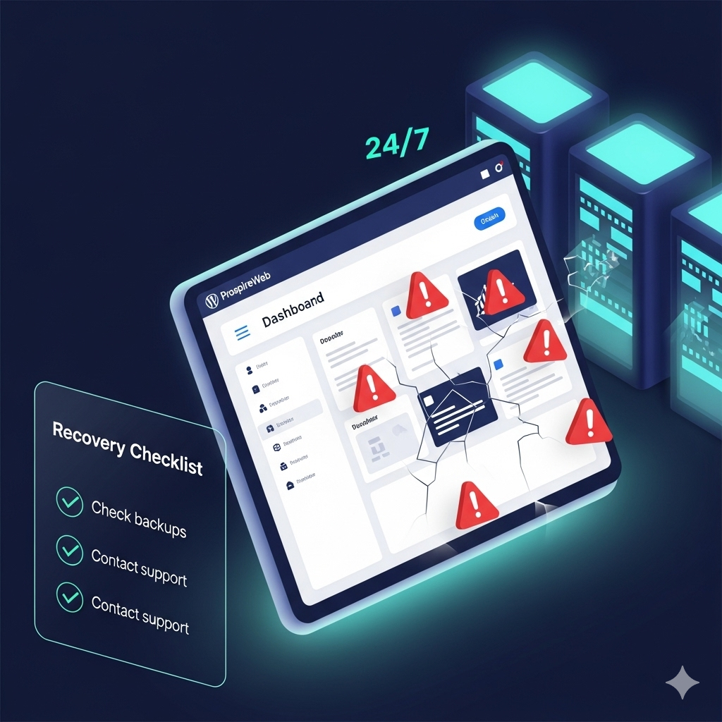 WordPress site crash and emergency support checklist – ProspireWeb